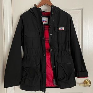 Madewell X Penfield Kasson Parka Utility Jacket Black Buffalo Plaid Small